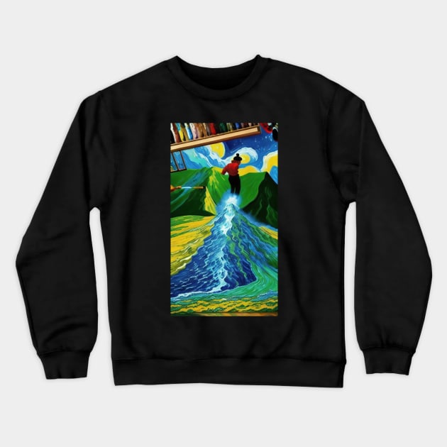 Ascending Triumph: Reaching the Mountain's Peak Crewneck Sweatshirt by hypnohymn